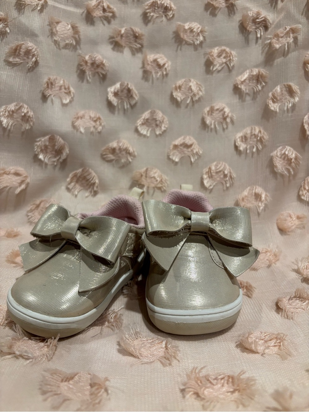 Stride rite Kamila Kids Metallic Bow Slip-On Shoes - Pink Lining